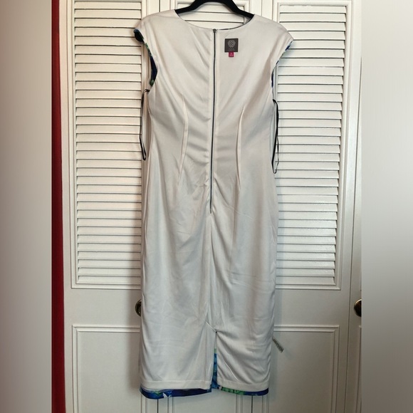 VINCE CAMUTO Sleeveless sheath dress floral blue green spring Easter party Sz 10 - Picture 9 of 15